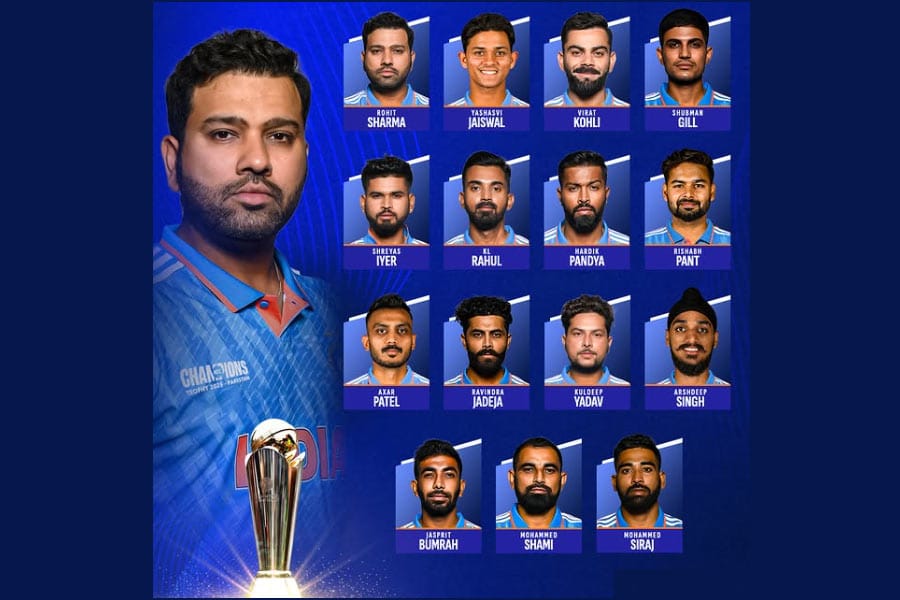 ഐസിസി ചാംപ്യന്‍സ് ട്രോഫിക്കുള്ള ഇന്ത്യന്‍ ടീമിനെ രോഹിത് ശര്‍മ നയിക്കും; സഞ്ജു പുറത്ത്