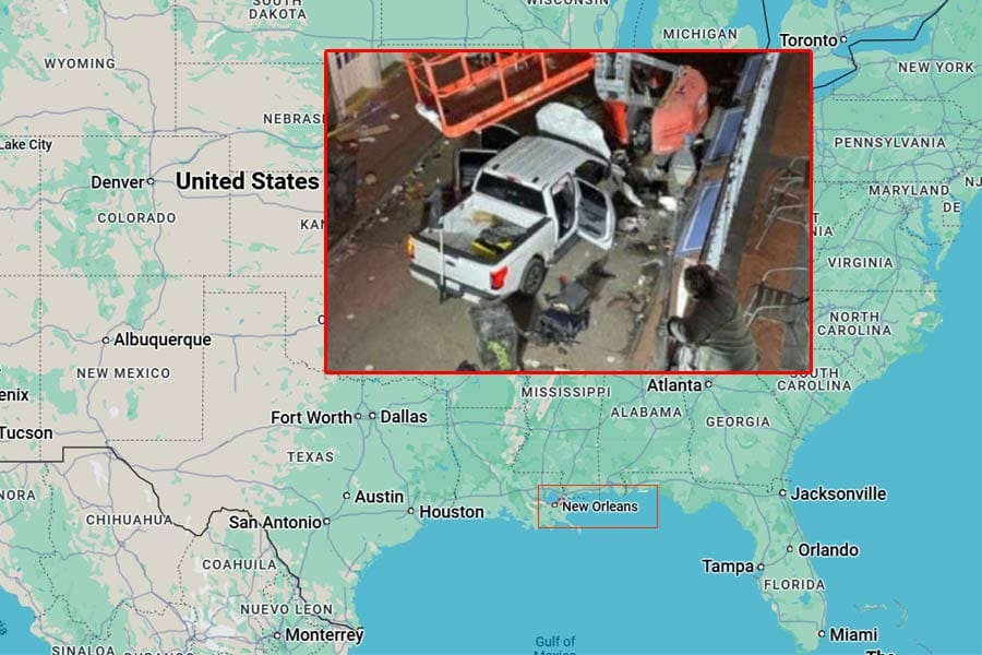 new-orleans-attack ജനക്കൂട്ടത്തിലേക്ക് ട്രക്ക് ഇടിച്ചുകയറ്റി, തുടർന്ന് വെടിവെപ്പ്; കൊല്ലപ്പെട്ടത് 10 പേർ.