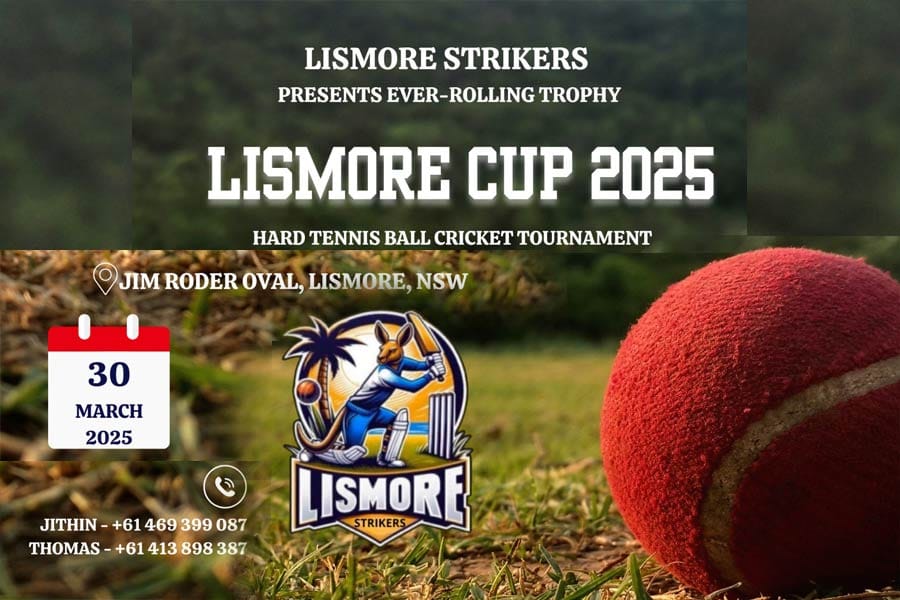 ലിസ്‌മോര്‍ കപ്പ് 2025: ആവേശകരമായ ക്രിക്കറ്റ് ടൂര്‍ണമെന്റ് മാര്‍ച്ച് 30-ന്