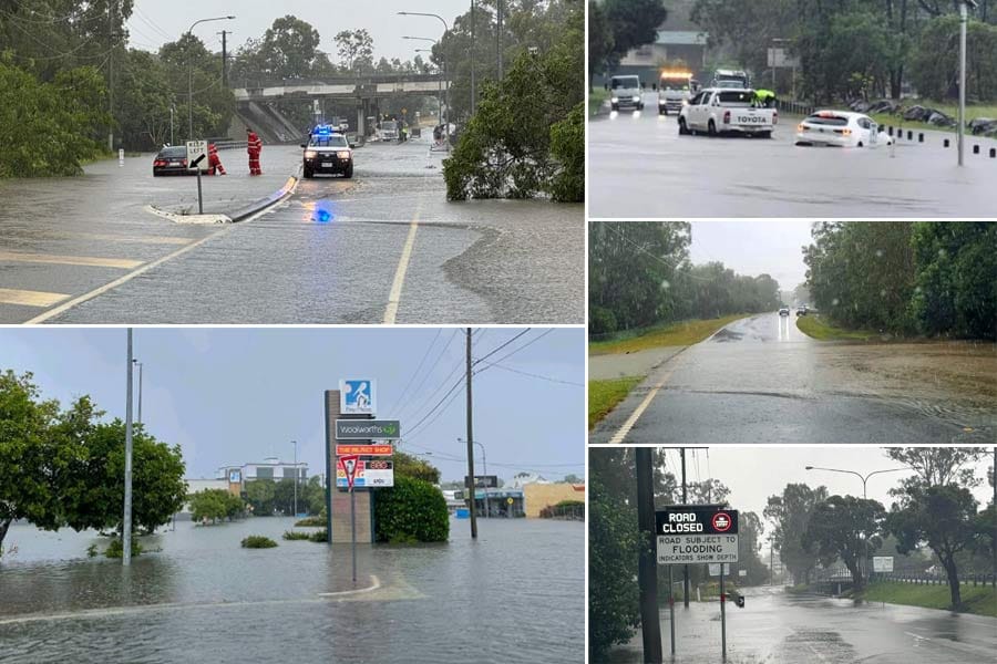 തെക്കുകിഴക്കൻ ക്വീൻസ്‌ലാന്റിലും വടക്കൻ ന്യൂ സൗത്ത് വെയിൽസിലും ശക്തമായ കാറ്റും മഴയും വെള്ളപ്പൊക്കവും