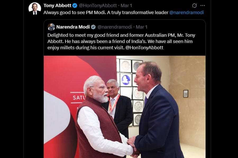 ചൈനയ്‌ക്ക് പകരക്കാരനാകാനുള്ള കഴിവ് ഇന്ത്യയ്‌ക്കുണ്ട്; മുൻ ഓസ്‌ട്രേലിയൻ പ്രധാനമന്ത്രി ടോണി അബോട്ട്.