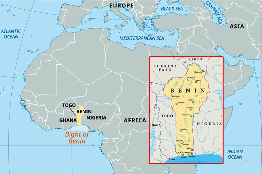 Benin-Country-in-Africa ബെനിനിൽ ഭീകരാക്രമണം; 54 സൈനികർ കൊല്ലപ്പെട്ടു.