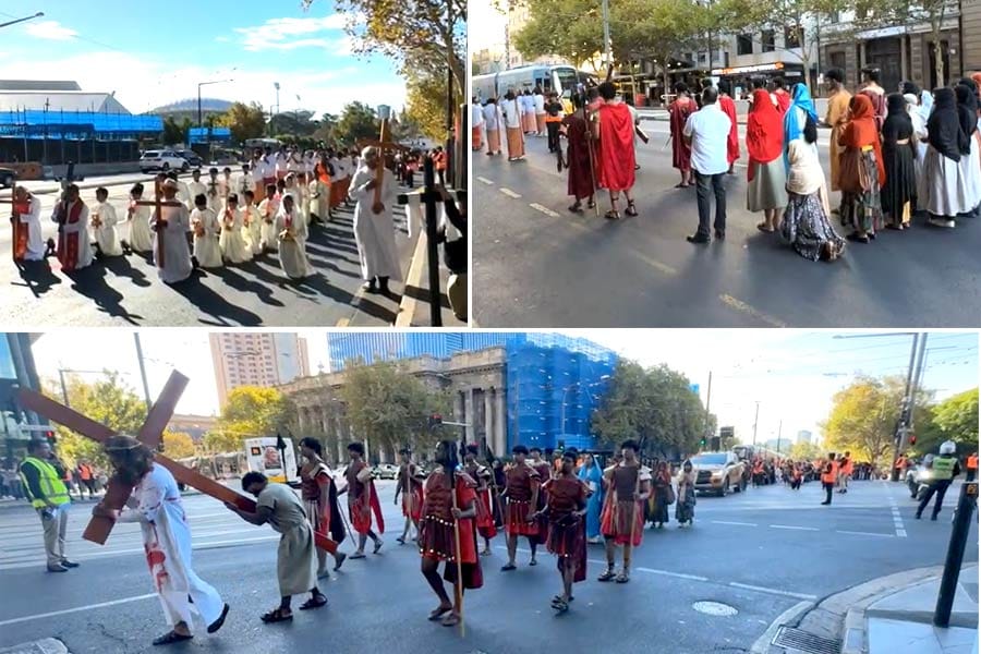 അഡ്‌ലെയ്‌ഡിൽ സീറോ മലബാർ യൂത്ത് മൂവ്മെന്റ് സംഘടിപ്പിച്ച ഈശോയുടെ പീഡാനുഭവ ദൃശ്യാവിഷ്‌കാരം വിശ്വാസ സാക്ഷ്യമായി മാറി.