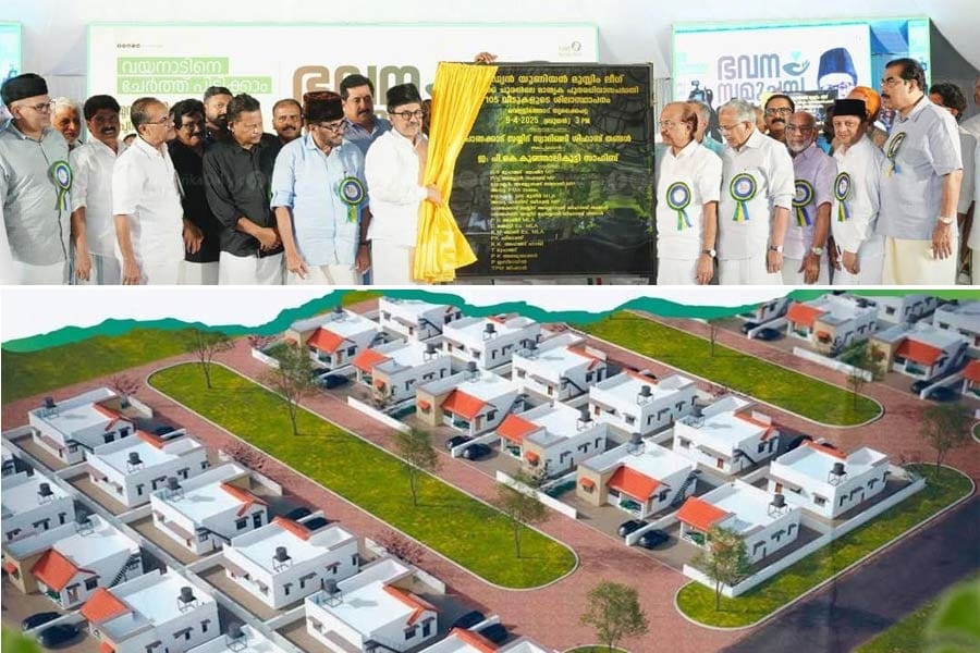 muslim-league-houses-wayana വയനാട് പുനരധിവാസം; മുസ്ലിംലീഗ് ഭവനപദ്ധതിക്ക് തറക്കല്ലിട്ടു.