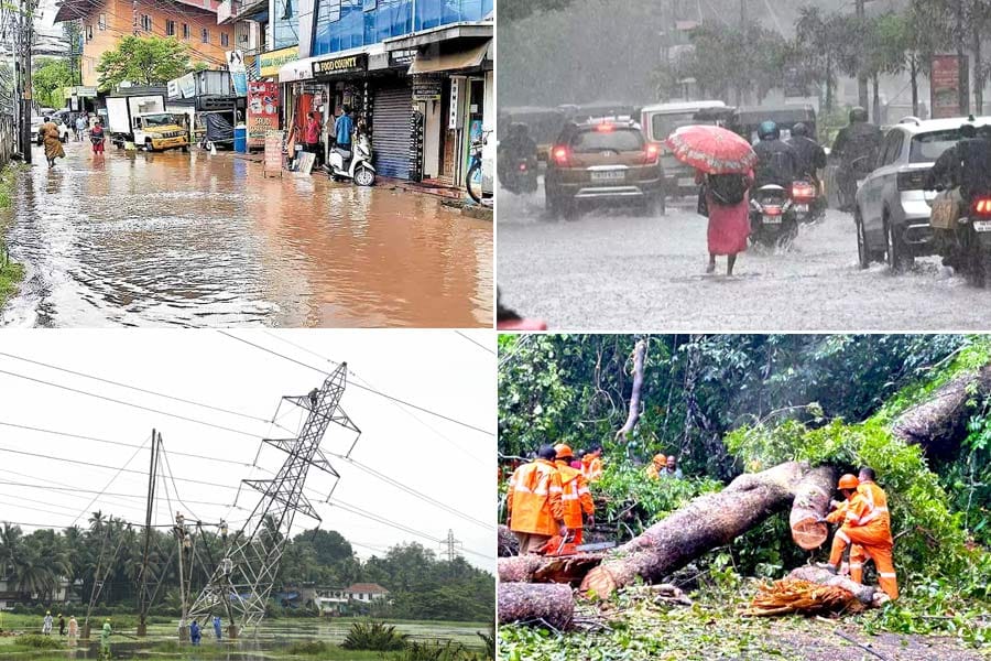 കേരളത്തിൽ കനത്ത മഴ തുടരുന്നു; വ്യാപകനാശം, 11 ജില്ലകളിൽ റെഡ് അലേർട്ട്; സ്കൂളുകൾക്ക് അവധി