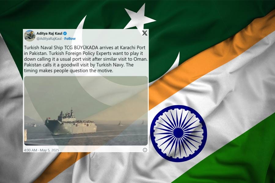 തുര്‍ക്കി യുദ്ധക്കപ്പൽ പാക്കിസ്ഥാൻ തുറമുഖത്ത്; പ്രധാനമന്ത്രി നരേന്ദ്ര മോദി പ്രതിരോധ സെക്രട്ടറിയുമായി ഇന്ന് കൂടിക്കാഴ്ച്ച നടത്തി.