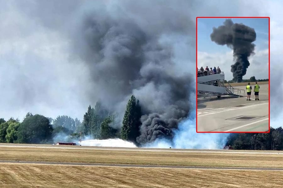 PLANE-CRASH-AT-LONDON-SOUTH ലണ്ടനിൽ ചെറുവിമാനം പറന്നുയർന്ന ഉടൻ തകർന്നുവീണു.