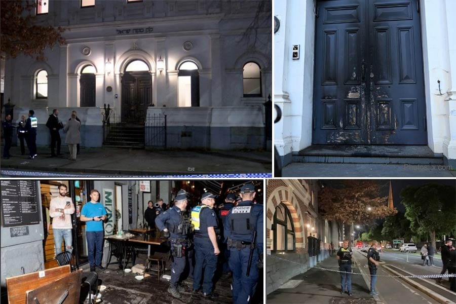 മെൽബൺ സിനഗോഗിനും ജൂത റെസ്റ്റോറന്റിനും നേരെ ആക്രമണം.