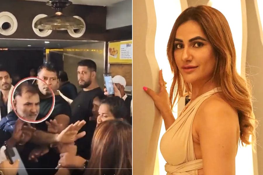 തിയേറ്ററിന് മുന്നിൽ വച്ച് നിർമാതാവിനെ ചെരുപ്പൂരിയടിച്ച് നടി.