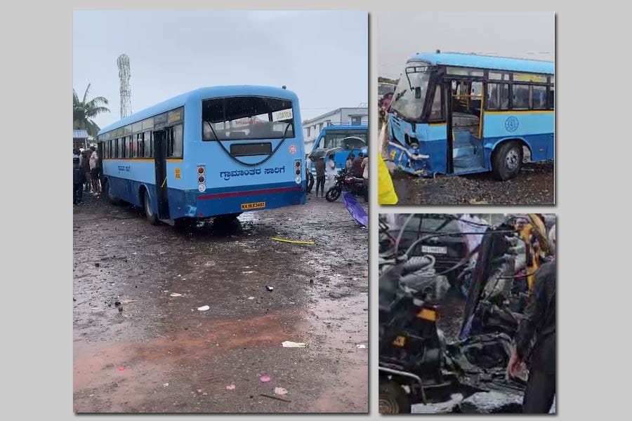 നിയന്ത്രണം നഷ്ടപെട്ട ബസ് കാത്തിരിപ്പ് കേന്ദ്രത്തില്‍ ഇടിച്ചു കയറി, അഞ്ച് മരണം