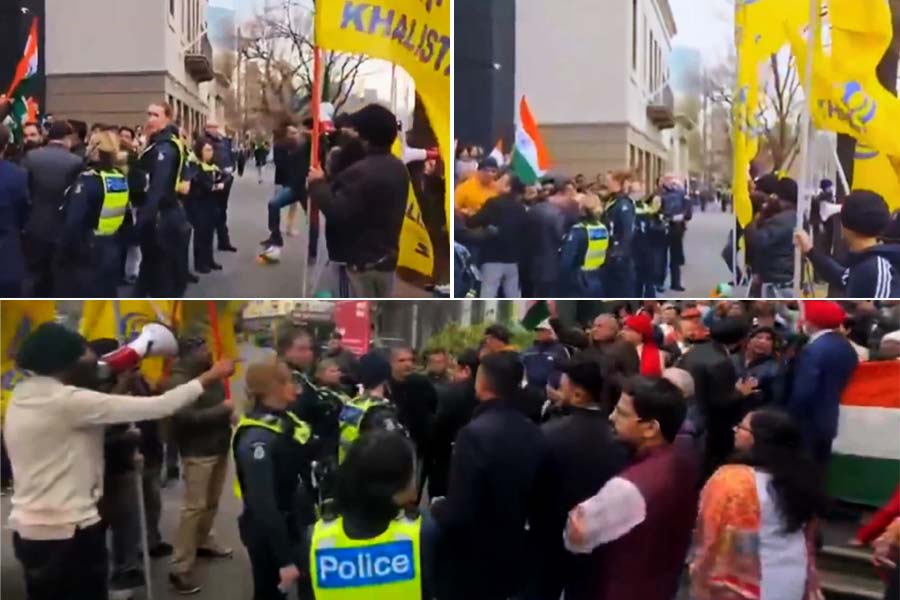 മെൽബണിൽ ഇന്ത്യൻ കോൺസുലേറ്റ് സംഘടിപ്പിച്ച സ്വാതന്ത്ര്യ ദിനാഘോഷം തടസപ്പെടുത്തി ഖാലിസ്ഥാൻ അനുകൂലികൾ