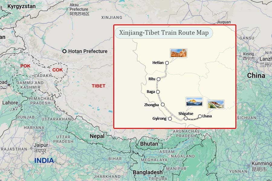 ഇന്ത്യൻ അതിർത്തിയിലൂടെ സിൻജിയാങ് - ടിബറ്റ് റെയിൽവെ ലൈൻ നിർമ്മിക്കാൻ ചൈന