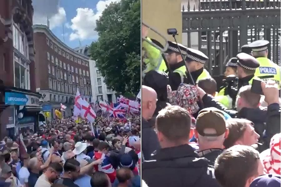 ലണ്ടനിൽ വൻ കുടിയേറ്റ വിരുദ്ധ റാലി: പ്രതിഷേധക്കാർ പൊലീസുമായി ഏറ്റുമുട്ടി.