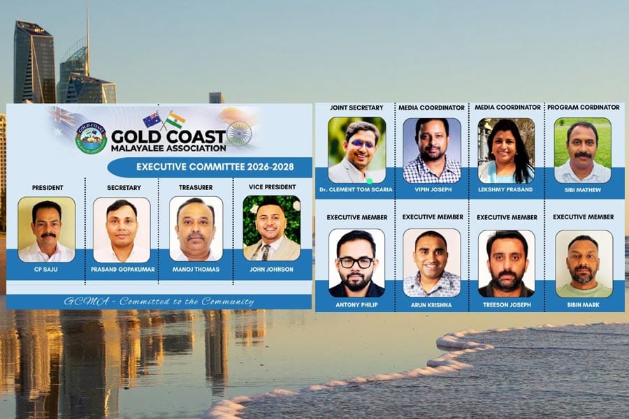 gold-coast-malayalee-associ ഗോൾഡ് കോസ്റ്റ് മലയാളി അസോസിയേഷന് (GCMA) പുതിയ നേതൃത്വം