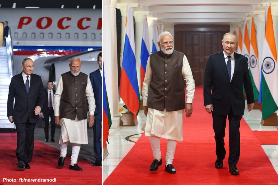 putin-india-visit പുട്ടിനെ സ്വീകരിക്കാൻ നേരിട്ട് വിമാനത്താവളത്തിലെത്തി നരേന്ദ്ര മോദി; റഷ്യൻ പ്രസിഡന്റ് രണ്ട് ദിവസം ഇന്ത്യയിൽ