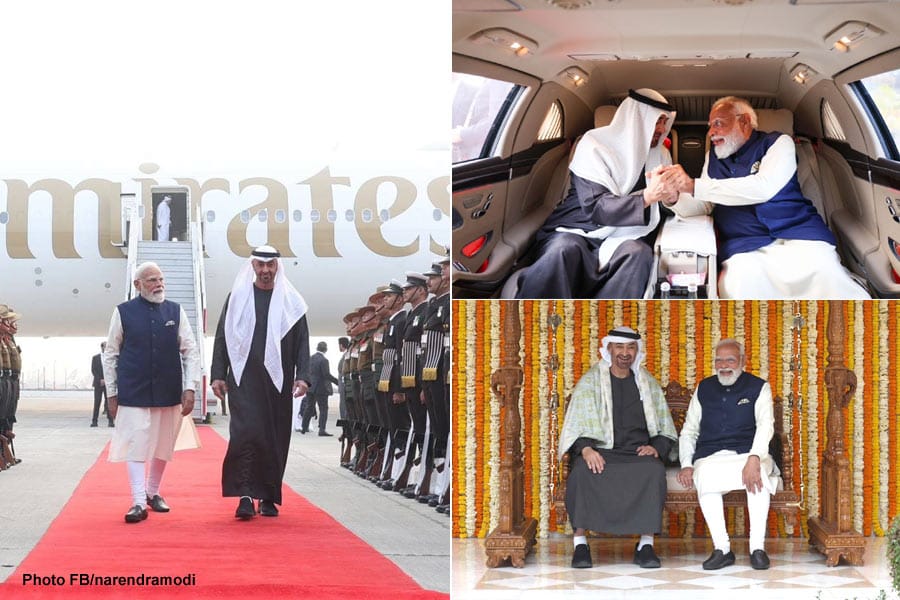 യുഎഇ പ്രസിഡന്‍റിന്‍റെ മൂന്ന് മണിക്കൂർ ഇന്ത്യാ സന്ദർശനം; നിർണ്ണായക കരാറുകൾ