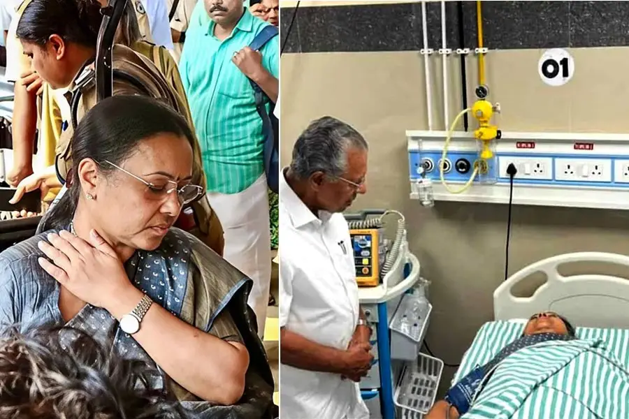 കെ.എസ്.യു പ്രതിഷേധം; മന്ത്രി വീണാ ജോർജിന് പരുക്ക്; ജനരോഷത്തിൽ നിന്ന് തടിയൂരാനുള്ള പാഴ്ശ്രമം എന്ന് കോൺഗ്രസ്.