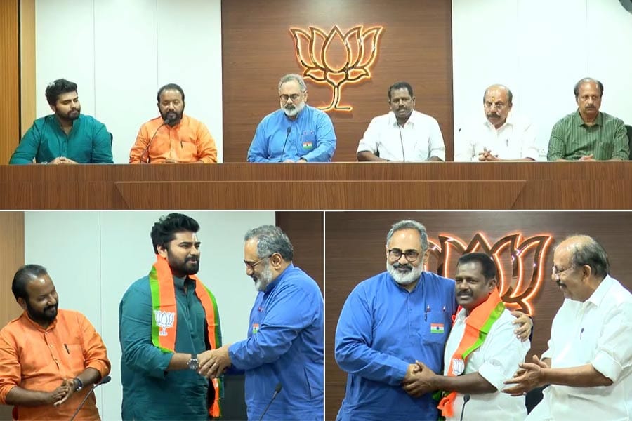 സിപിഐ നേതാവും വൈക്കം മുന്‍ എംഎല്‍എയുമായ കെ അജിത്തും ബിഗ് ബോസ് താരം റോബിന്‍ രാധാകൃഷ്ണനും ബിജെപിയില്‍