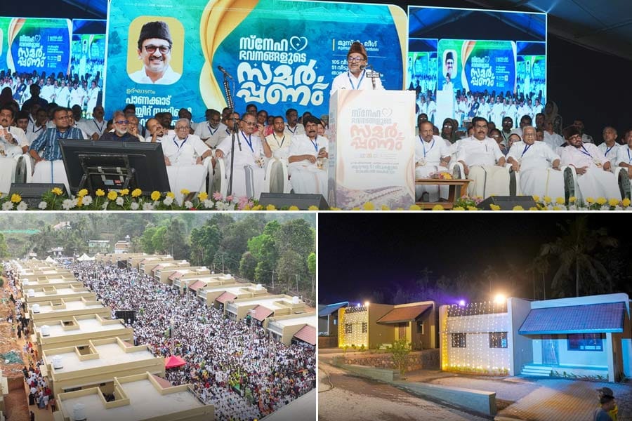 muslim-league-houses-wayana വയനാട്ടിൽ ദുരിതബാധിതർക്ക് മുസ്ലിം ലീഗ് നിർമിച്ച 51 വീടുകൾ കൈമാറി