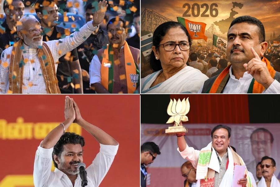 bjp-in-assam-west-bengal ബംഗാളിലും അസമിലും ബിജെപി തരംഗം; തമിഴ്നാട്ടിൽ 'ദളപതി'