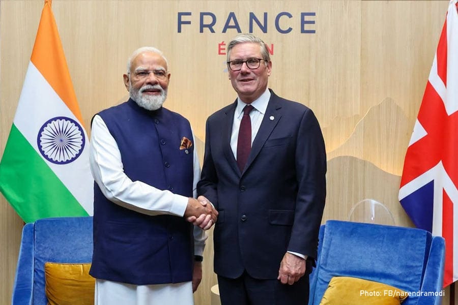 narendra-modi-india-uk-Keir ഇന്ത്യ - യുകെ സ്വതന്ത്ര വ്യാപാര കരാർ ജൂലൈ 15 മുതൽ പ്രാബല്യത്തിൽ വരും