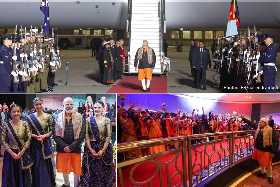 modi-in-melbourne ഓസ്ട്രേലിയന് സന്ദര്ശനത്തിന് തുടക്കമിട്ട് നരേന്ദ്ര മോദി; മെല്ബണില് ഉജ്ജ്വല സ്വീകരണം.