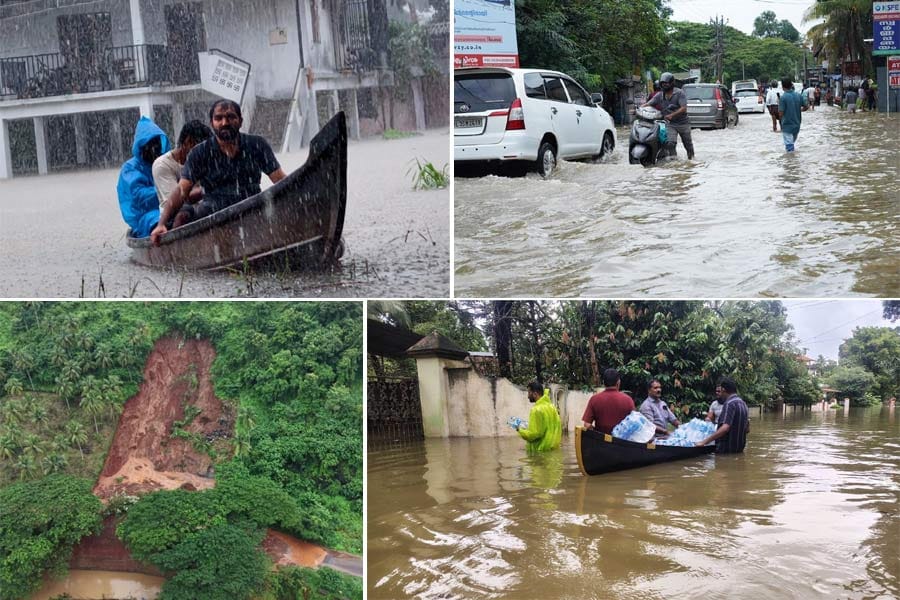 heavy-rain-kerala-aug-3-202 കനത്ത മഴയിലും തുടർച്ചയായ വെള്ളപ്പൊക്കത്തിലും വൻ നാശനഷ്ടം; മരിച്ചവരുടെ എണ്ണം 20 ആയി, 12 ജില്ലകളിൽ ഓറഞ്ച് അലർട്ട്.