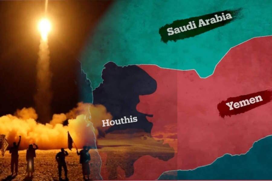 saudi houthis attack സൗദി അറേബ്യയുടെ തലസ്ഥാനമായ റിയാദിനെ ലക്ഷ്യമിട്ട് ഹൂതികളുടെ മിസൈൽ ആക്രമണം; യെമനിൽ കരയുദ്ധം രൂക്ഷം