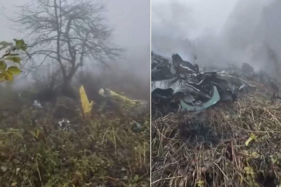 helicopter crash uttarakhand ഉത്തരാഖണ്ഡിൽ ഹെലികോപ്റ്റർ തകർന്നു വീണ് പൈലറ്റ് ഉൾപ്പെടെ ആറ് പേർ കൊല്ലപ്പെട്ടു.